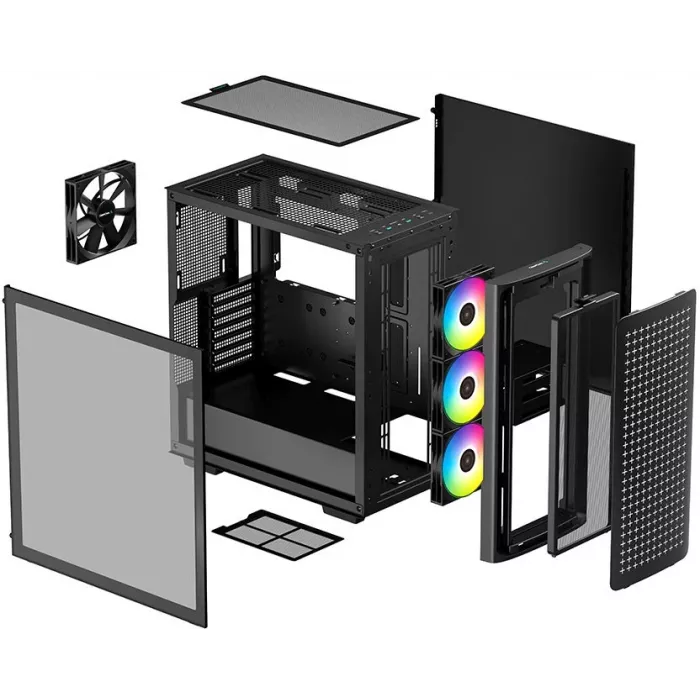 Корпус Deepcool CK560 черный без БП ATX 3x120mm 4x140mm 2xUSB3.0 audio bott PSU