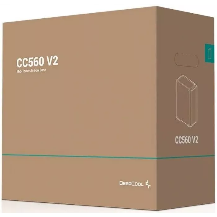 Корпус Deepcool CC560 V2 черный без БП ATX 4x120mm 5x140mm 1xUSB2.0 audio bott PSU