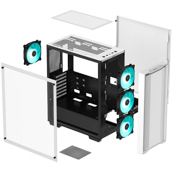 Корпус Deepcool CC560 V2 белый без БП ATX 8x120mm 5x140mm 1xUSB2.0 audio bott PSU
