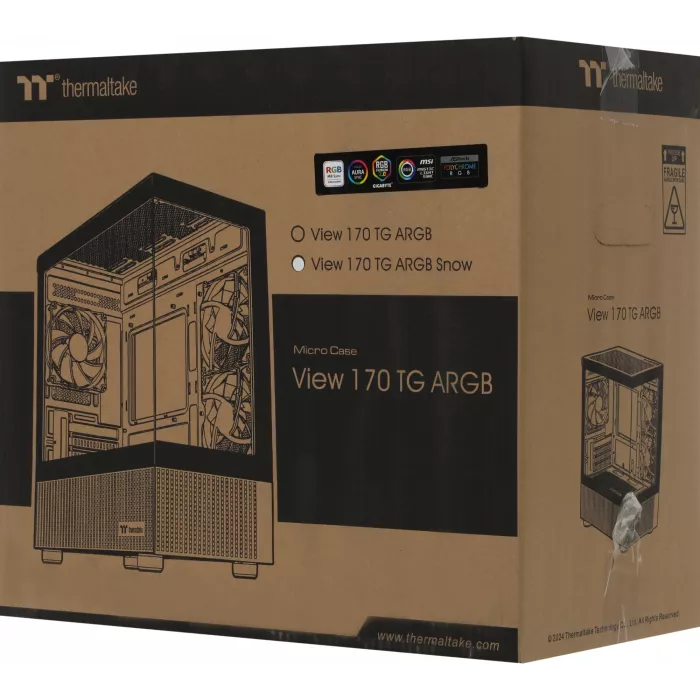 Корпус Thermaltake View 170 TG ARGB белый без БП mATX 5x120mm 2x140mm 1x200mm 2xUSB3.0 audio bott PSU