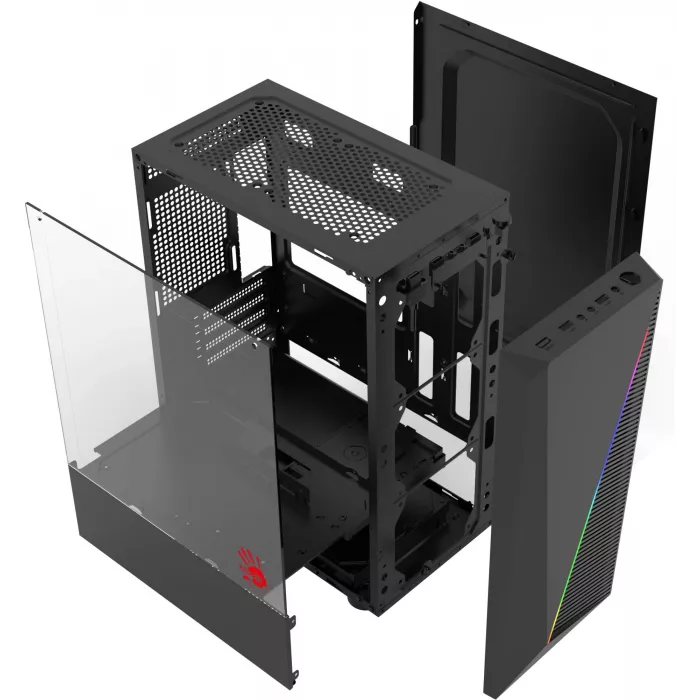 Корпус Bloody BD-CC102F черный без БП mATX 4x120mm 2xUSB2.0 1xUSB3.0 audio bott PSU
