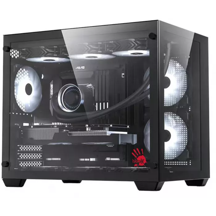 Корпус Bloody BD-CC108 черный без БП mATX 9x120mm 2xUSB3.0 audio bott PSU
