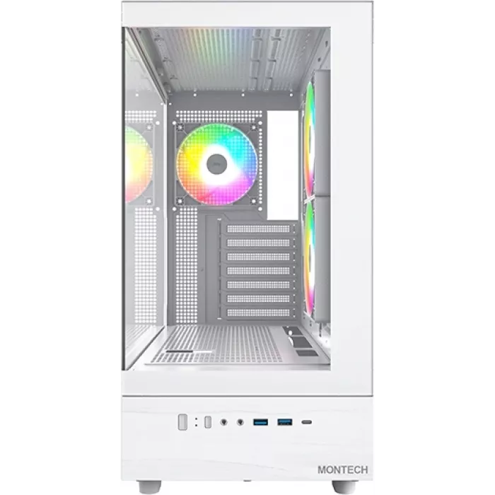 Корпус Montech XR белый без БП ATX 3x120mm 2xUSB3.0 audio bott PSU