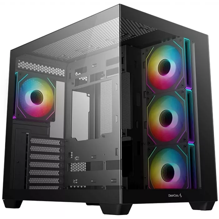 Корпус Deepcool CG530 4F черный без БП ATX 6x120mm 4x140mm 1xUSB3.0 audio bott PSU