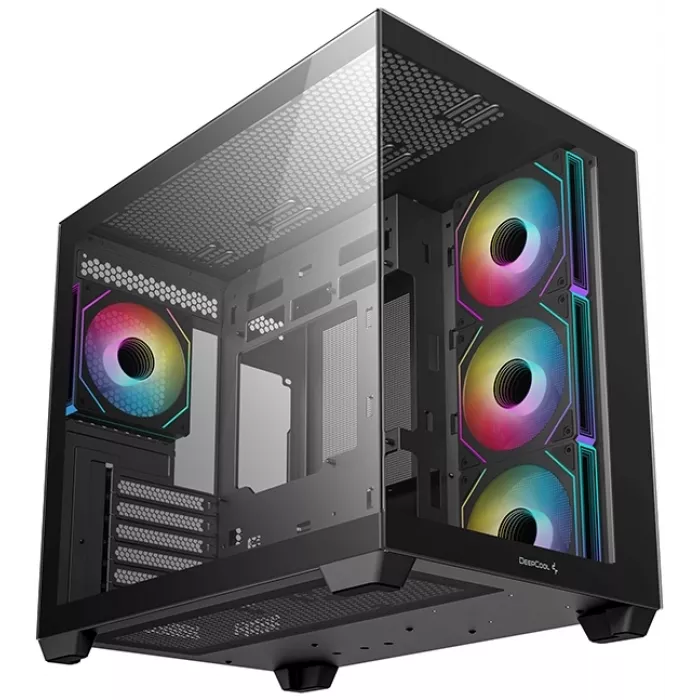 Корпус Deepcool CG530 4F черный без БП ATX 6x120mm 4x140mm 1xUSB3.0 audio bott PSU