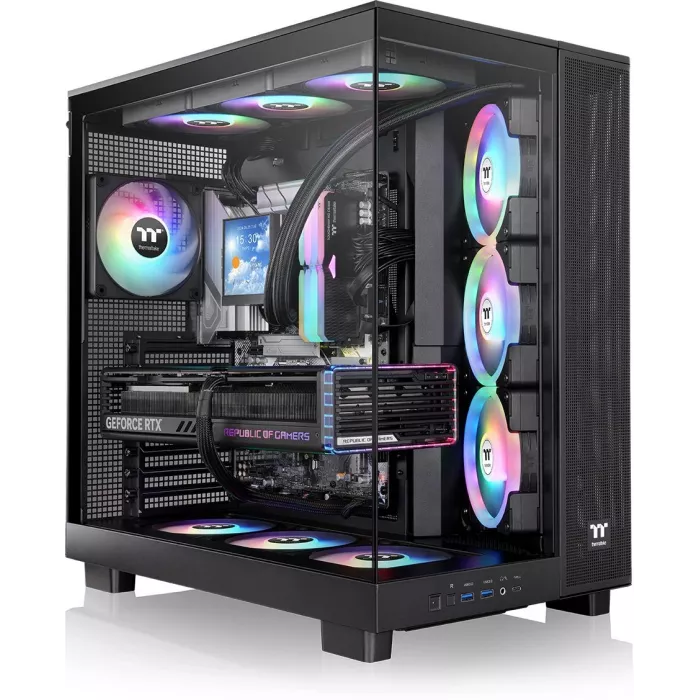 Корпус Thermaltake View 380 XL TG черный без БП ATX 5x120mm 2x140mm 2xUSB3.0 audio bott PSU