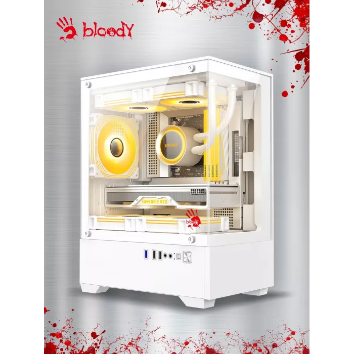 Корпус Bloody CC-125 белый без БП mATX 5x120mm 2xUSB2.0 1xUSB3.0 audio bott PSU