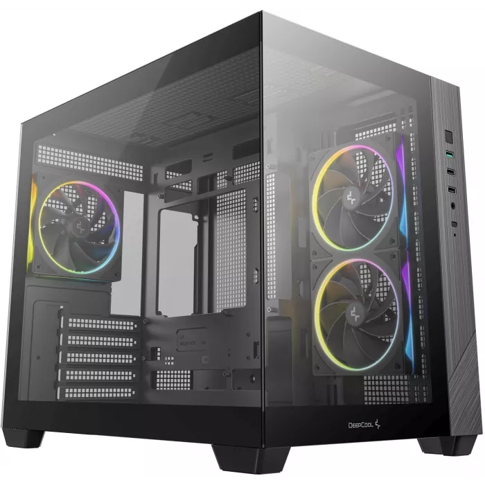 Корпус Deepcool CG330 3F черный без БП mATX 6x120mm 4x140mm 2xUSB2.0 1xUSB3.0 audio bott PSU