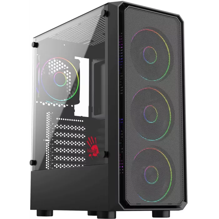 Корпус Bloody CC-126 черный без БП ATX 8x120mm 2xUSB2.0 1xUSB3.0 audio bott PSU