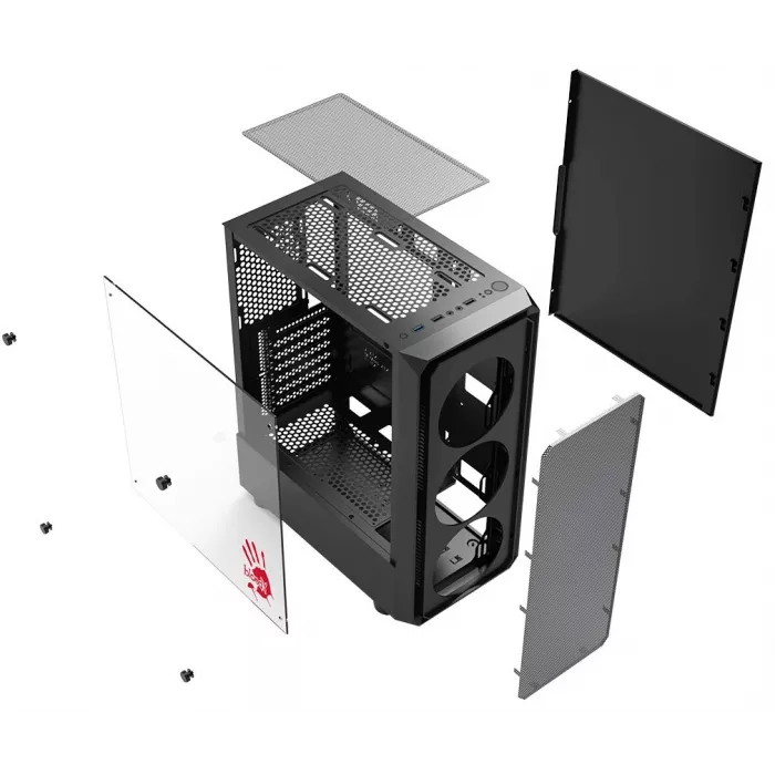Корпус Bloody CC-126 черный без БП ATX 8x120mm 2xUSB2.0 1xUSB3.0 audio bott PSU