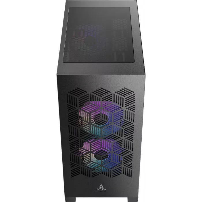 Корпус Azza AEROHEX-M черный без БП mATX 8x120mm 2x140mm 1xUSB2.0 2xUSB3.0 audio bott PSU