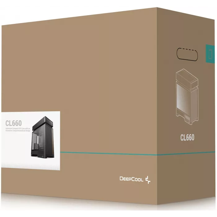 Корпус Deepcool CL660 черный/коричневый без БП ATX 4x120mm 5x140mm 2xUSB3.0 audio bott PSU
