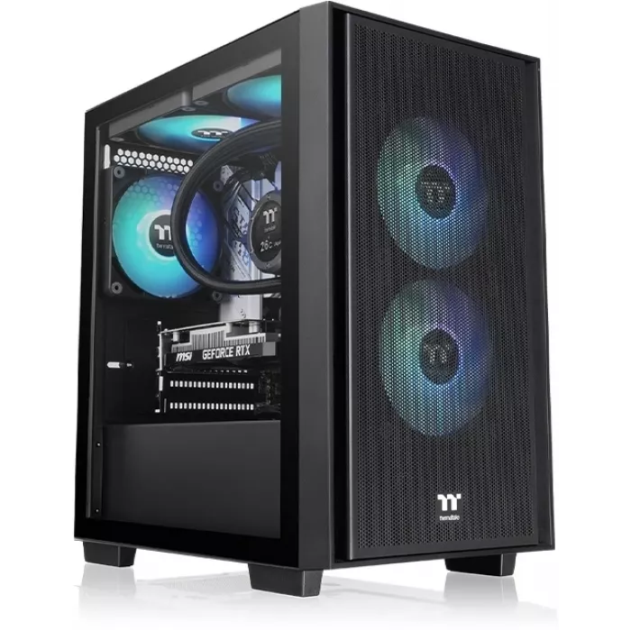 Корпус Thermaltake Versa H16 TG ARGB черный без БП mATX 4x120mm 2x140mm 1xUSB2.0 2xUSB3.0 audio bott PSU