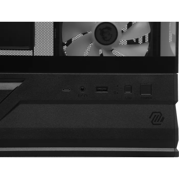 Корпус MSI MAG Pano M110R черный без БП mATX 8x120mm 2x140mm 1xUSB3.0 audio AirDuct bott PSU