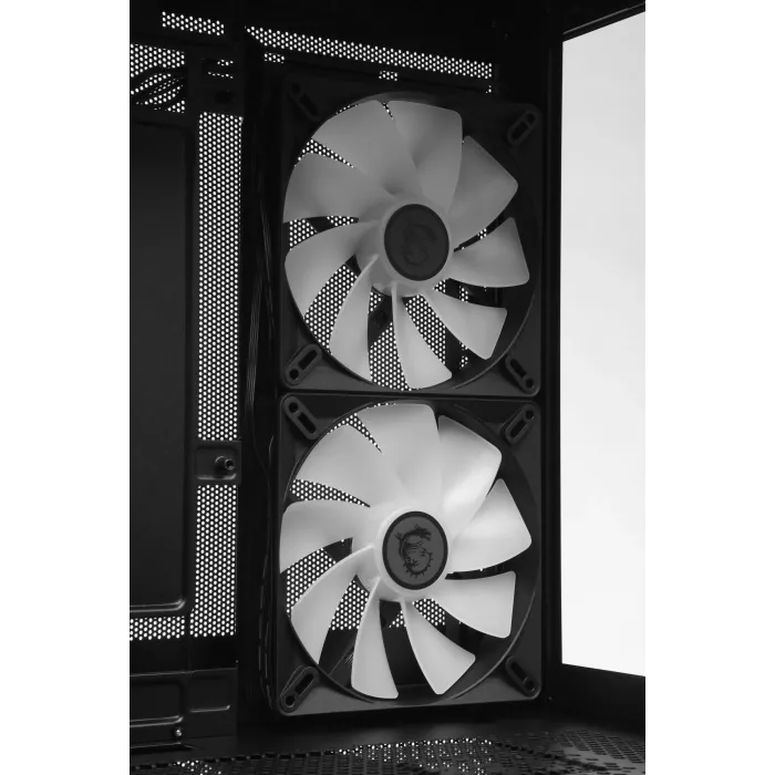 Корпус MSI MAG Pano M110R черный без БП mATX 8x120mm 2x140mm 1xUSB3.0 audio AirDuct bott PSU