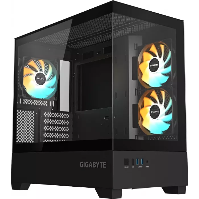 Корпус Gigabyte GB-C201P черный без БП mATX 6x120mm 3x140mm 2xUSB3.0 audio bott PSU