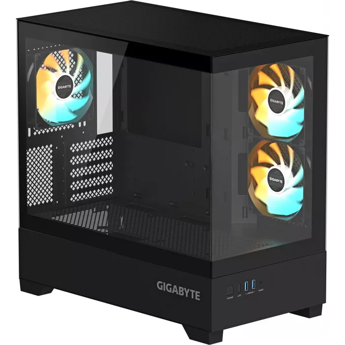 Корпус Gigabyte GB-C201P черный без БП mATX 6x120mm 3x140mm 2xUSB3.0 audio bott PSU