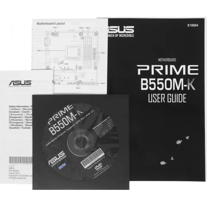 Материнская плата Asus PRIME B550M-K Soc-AM4 AMD B550 4xDDR4 mATX AC`97 8ch(7.1) GbLAN RAID+VGA+DVI+HDMI