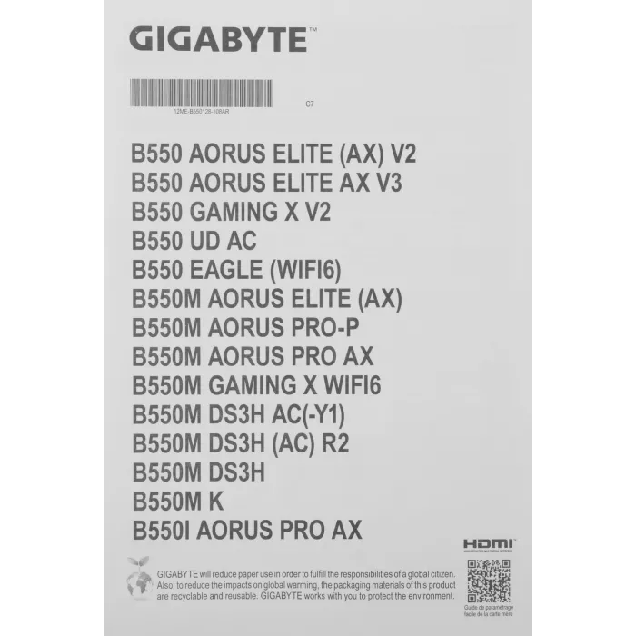 Материнская плата Gigabyte B550 GAMING X V2 Soc-AM4 AMD B550 4xDDR4 ATX AC`97 8ch(7.1) GbLAN RAID+DVI+HDMI
