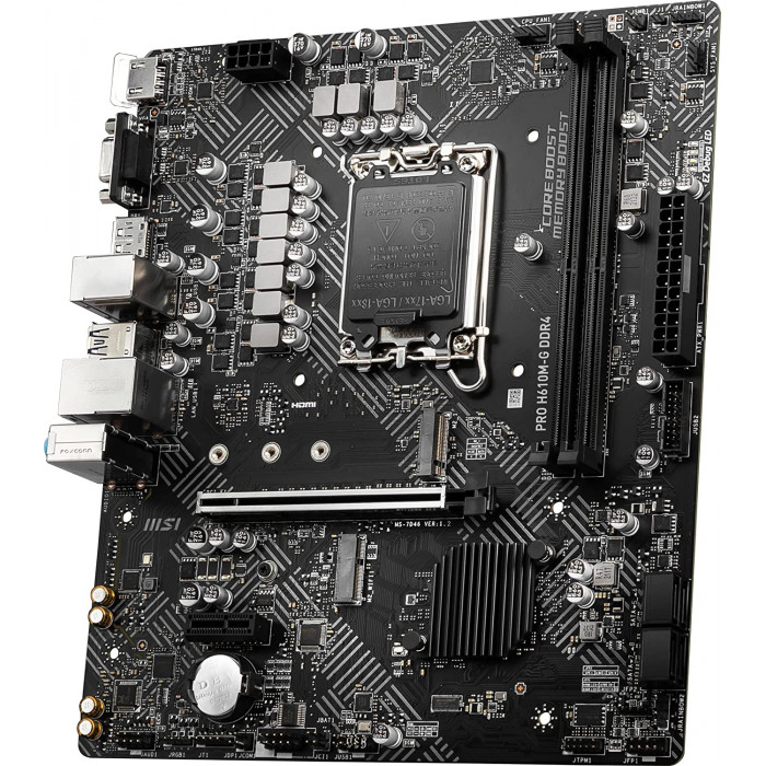 Материнская плата MSI PRO H610M-G DDR4 Soc-1700 Intel H610 2xDDR4 mATX AC`97 8ch(7.1) GbLAN+VGA+HDMI+DP