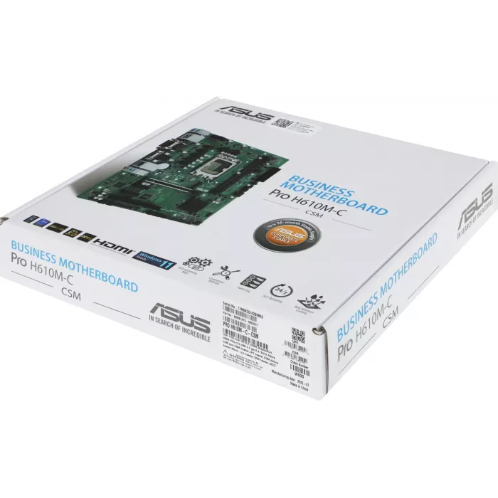 Материнская плата Asus PRO H610M-C-CSM Soc-1700 Intel H610 2xDDR5 mATX AC`97 8ch(7.1) GbLAN+VGA+DVI+HDMI+DP