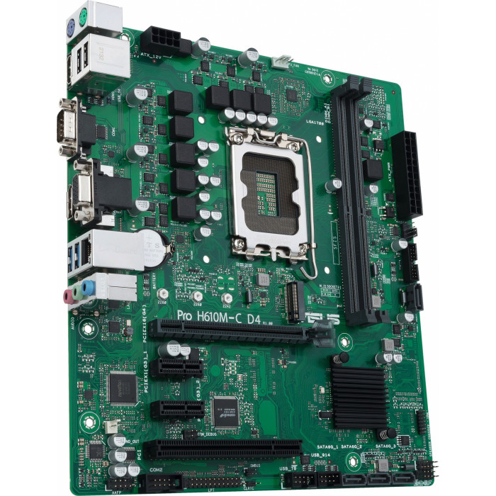Материнская плата Asus PRO H610M-C D4-CSM Soc-1700 Intel H610 2xDDR4 mATX AC`97 8ch(7.1) GbLAN+VGA+HDMI+DP