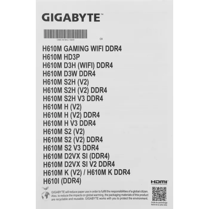 Материнская плата Gigabyte H610I DDR4 Soc-1700 Intel H610 2xDDR4 mini-ITX AC`97 8ch(7.1) GbLAN+VGA+HDMI+DP