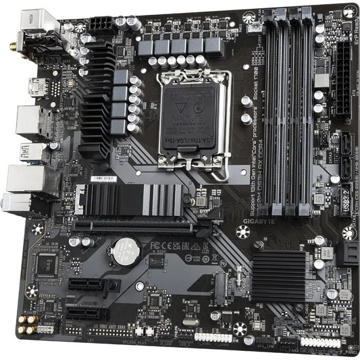 Материнская плата Gigabyte B760M DS3H AX DDR4 Soc-1700 Intel B760 4xDDR4 mATX AC`97 8ch(7.1) 2.5Gg RAID+HDMI+DP