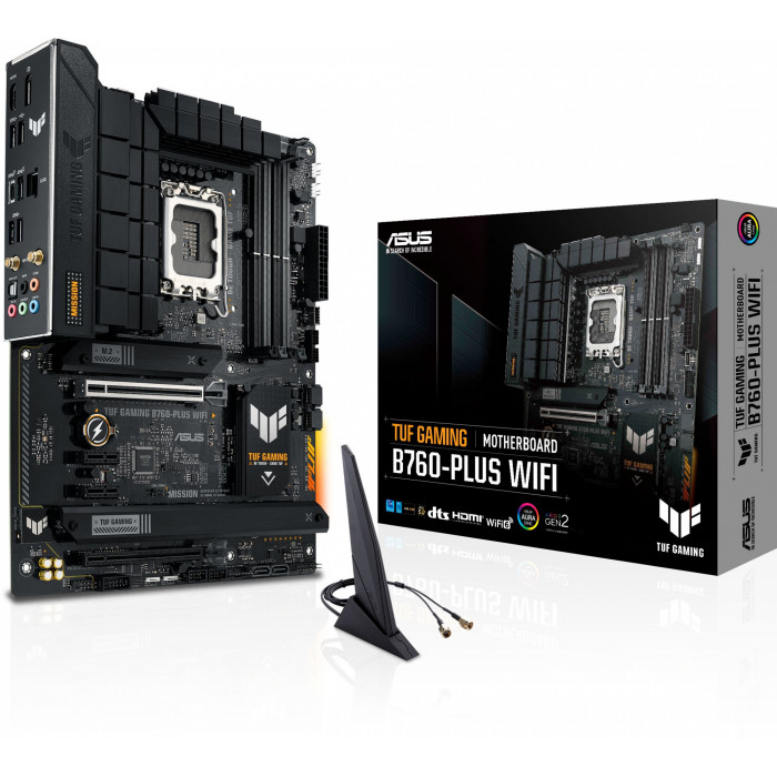 Материнская плата Asus TUF GAMING B760-PLUS WIFI Soc-1700 Intel B760 4xDDR5 ATX AC`97 8ch(7.1) 2.5Gg RAID+HDMI+DP