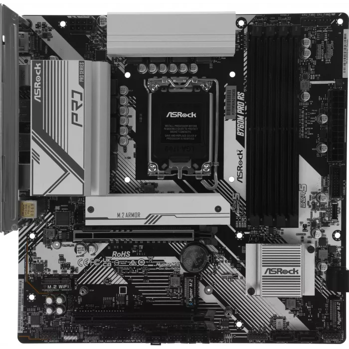Материнская плата Asrock B760M PRO RS Soc-1700 Intel B760 4xDDR5 mATX AC`97 8ch(7.1) 2.5Gg RAID+HDMI+DP