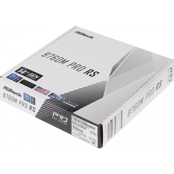 Материнская плата Asrock B760M PRO RS Soc-1700 Intel B760 4xDDR5 mATX AC`97 8ch(7.1) 2.5Gg RAID+HDMI+DP