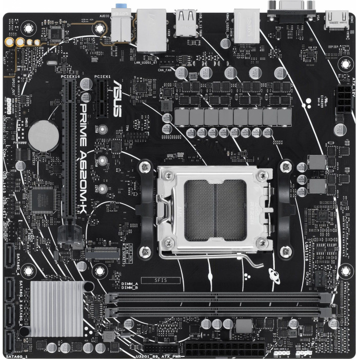 Материнская плата Asus PRIME A620M-K Socket AM5 AMD A620 2xDDR5 mATX AC`97 8ch(7.1) GbLAN RAID+VGA+HDMI