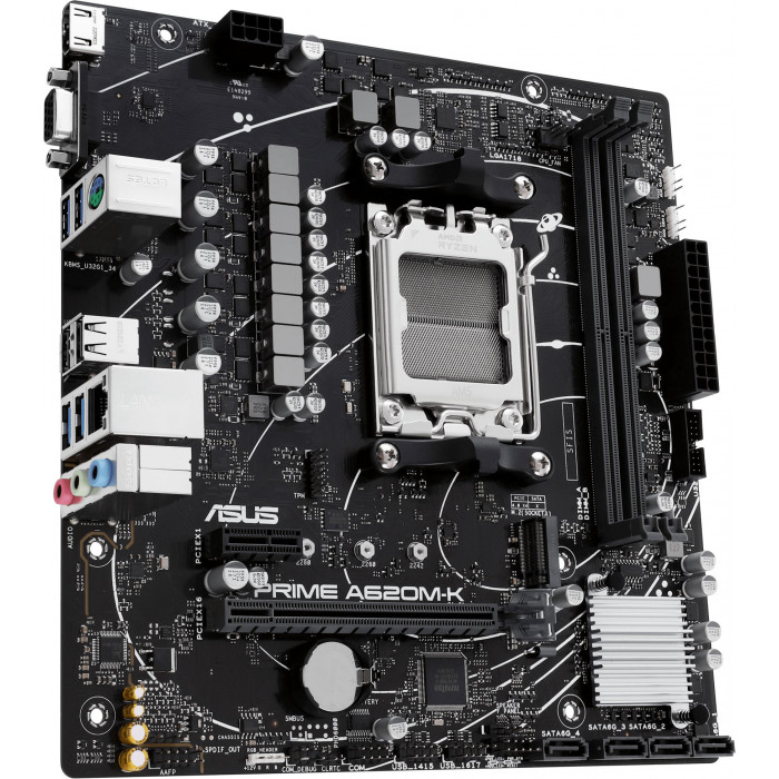 Материнская плата Asus PRIME A620M-K Socket AM5 AMD A620 2xDDR5 mATX AC`97 8ch(7.1) GbLAN RAID+VGA+HDMI