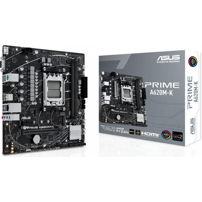 Материнская плата Asus PRIME A620M-K Socket AM5 AMD A620 2xDDR5 mATX AC`97 8ch(7.1) GbLAN RAID+VGA+HDMI