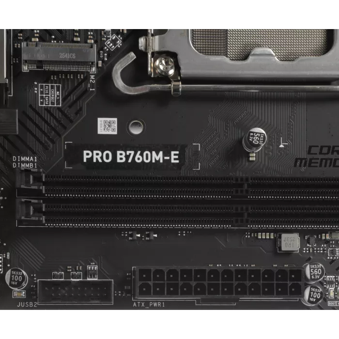 Материнская плата MSI PRO B760M-E Soc-1700 Intel B760 2xDDR5 mATX AC`97 8ch(7.1) GbLAN+VGA+HDMI