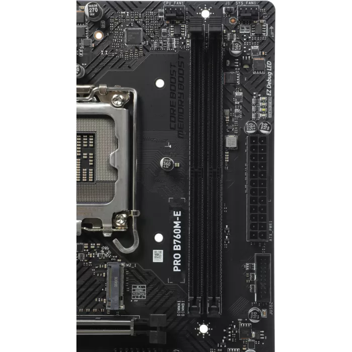 Материнская плата MSI PRO B760M-E Soc-1700 Intel B760 2xDDR5 mATX AC`97 8ch(7.1) GbLAN+VGA+HDMI