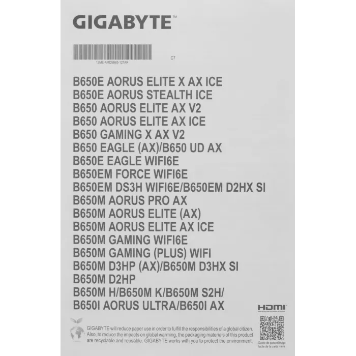 Материнская плата Gigabyte B650 EAGLE AX Socket AM5 AMD B650 4xDDR5 ATX AC`97 8ch(7.1) GbLAN RAID+HDMI+DP