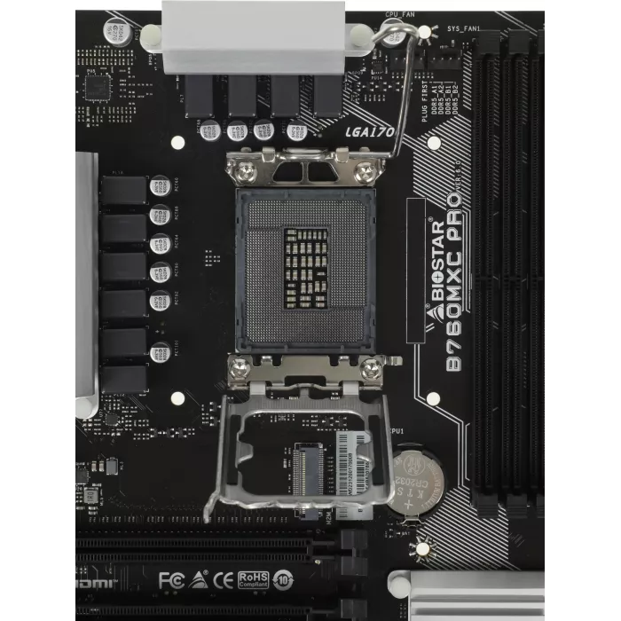 Материнская плата Biostar B760MXC Pro Soc-1700 Intel B760 4xDDR5 mATX AC`97 8ch(7.1) 2.5Gg RAID+VGA+DVI+HDMI
