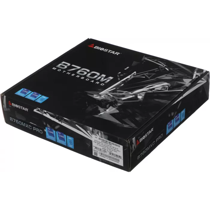 Материнская плата Biostar B760MXC Pro Soc-1700 Intel B760 4xDDR5 mATX AC`97 8ch(7.1) 2.5Gg RAID+VGA+DVI+HDMI
