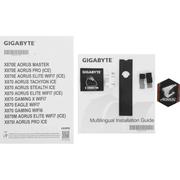 Материнская плата Gigabyte X870 AORUS ELITE WIFI7 ICE Socket AM5 AMD X870 4xDDR5 ATX AC`97 8ch(7.1) 2.5Gg RAID+HDMI