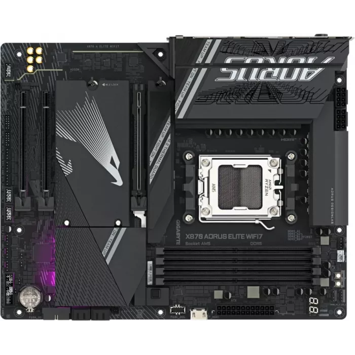 Материнская плата Gigabyte X870 AORUS ELITE WIFI7 Socket AM5 AMD X870 4xDDR5 ATX AC`97 8ch(7.1) 2.5Gg RAID+HDMI