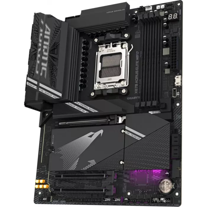 Материнская плата Gigabyte X870 AORUS ELITE WIFI7 Socket AM5 AMD X870 4xDDR5 ATX AC`97 8ch(7.1) 2.5Gg RAID+HDMI