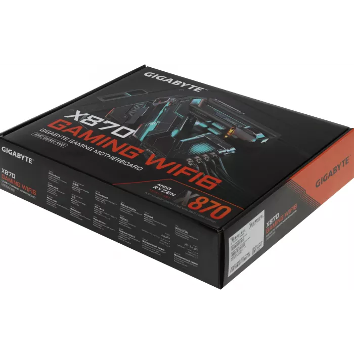 Материнская плата Gigabyte X870 GAMING WIFI6 Socket AM5 AMD X870 4xDDR5 ATX AC`97 8ch(7.1) 2.5Gg RAID+HDMI
