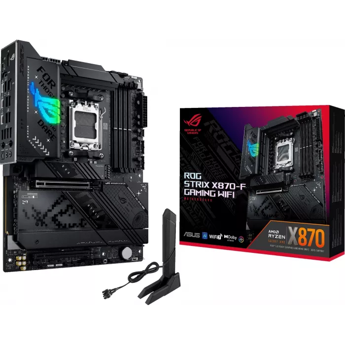 Материнская плата Asus ROG STRIX X870-F GAMING WIFI Socket AM5 AMD X870 4xDDR5 ATX AC`97 8ch(7.1) 2.5Gg RAID+HDMI+DP