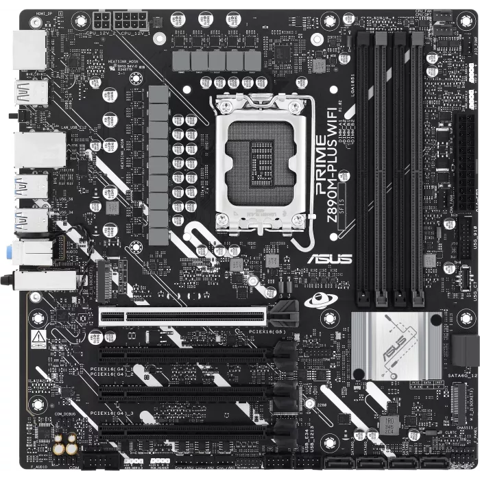 Материнская плата Asus PRIME Z890M-PLUS WIFI Soc-1851 Intel Z890 4xDDR5 mATX AC`97 8ch(7.1) 2.5Gg RAID+HDMI+DP