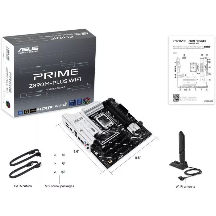 Материнская плата Asus PRIME Z890M-PLUS WIFI Soc-1851 Intel Z890 4xDDR5 mATX AC`97 8ch(7.1) 2.5Gg RAID+HDMI+DP