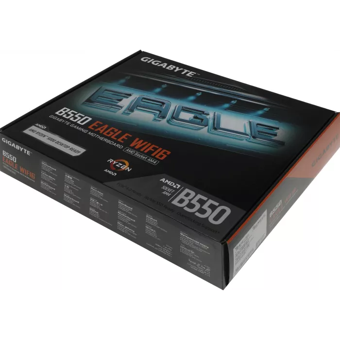 Материнская плата Gigabyte B550 EAGLE WIFI6 Soc-AM4 AMD B550 4xDDR4 ATX AC`97 8ch(7.1) GbLAN RAID+HDMI