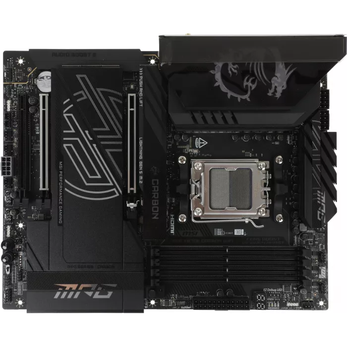 Материнская плата MSI MPG X870E CARBON WIFI Socket AM5 AMD X870E 4xDDR5 ATX AC`97 8ch(7.1) 5Gigabit + 2.5Gigabit Ethernet RAID+HDMI