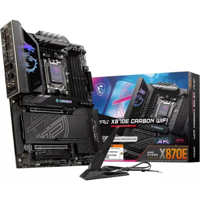 Материнская плата MSI MPG X870E CARBON WIFI Socket AM5 AMD X870E 4xDDR5 ATX AC`97 8ch(7.1) 5Gigabit + 2.5Gigabit Ethernet RAID+HDMI