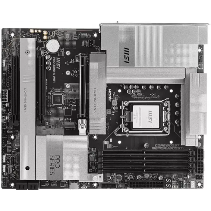 Материнская плата MSI PRO Z890-A WIFI  Soc-1851 Intel Z890 4xDDR5 ATX AC`97 8ch(7.1) 5Gigabit RAID+HDMI
